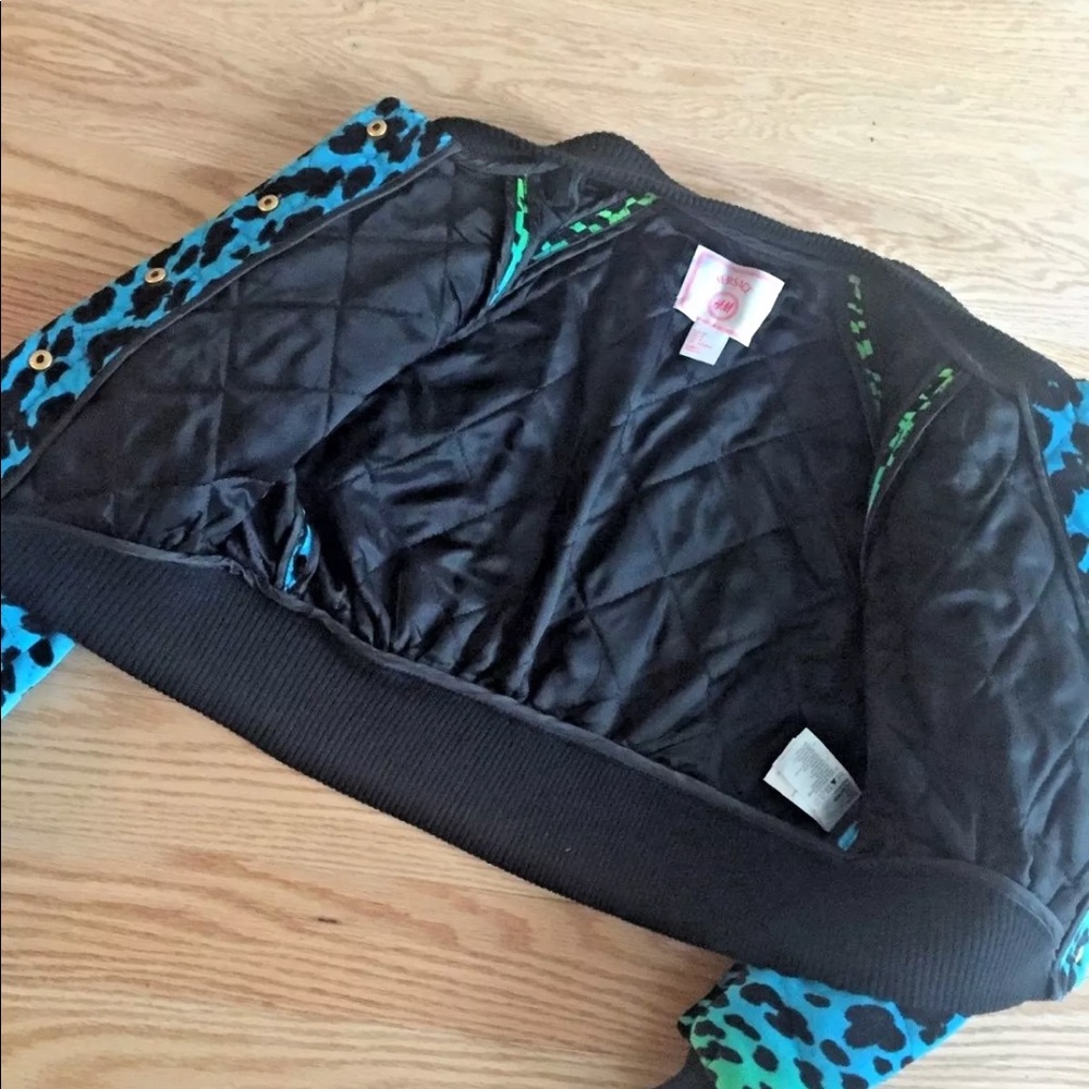 Versace x H&M Cropped Baroque Velvet Bomber sz 4 - Picture 4 of 5